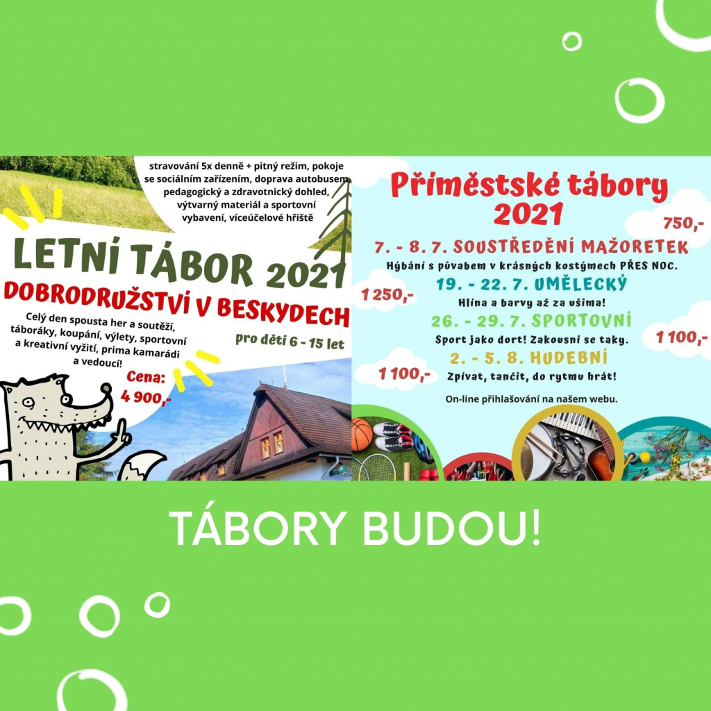 Tábory budou!