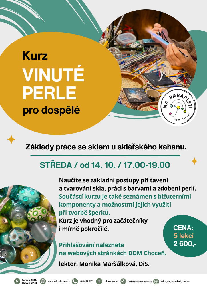 Kurz vinuté perle - pro dospělé (5 lekcí)