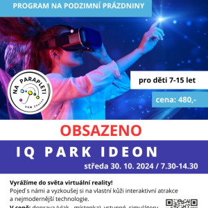 Podzimní prázdniny - výlet IQ PARK Pardubice