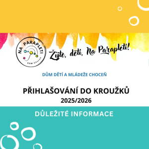 Informace k přihlašování na kroužky 2025/2026